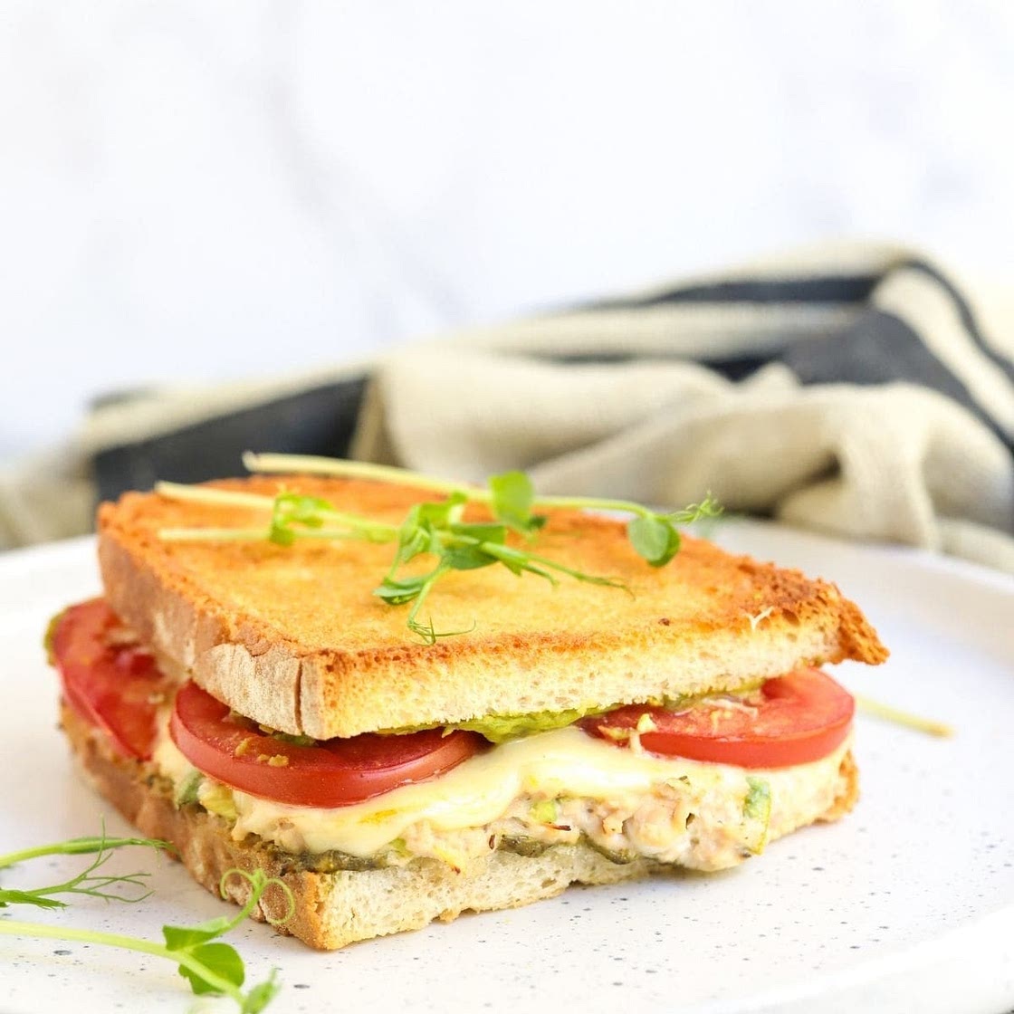 Air Fryer Pesto Tuna Melt