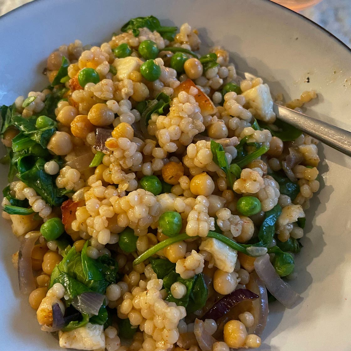 The Quick Roasting Tin: Halloumi and Red Onion Salad with Giant Couscous