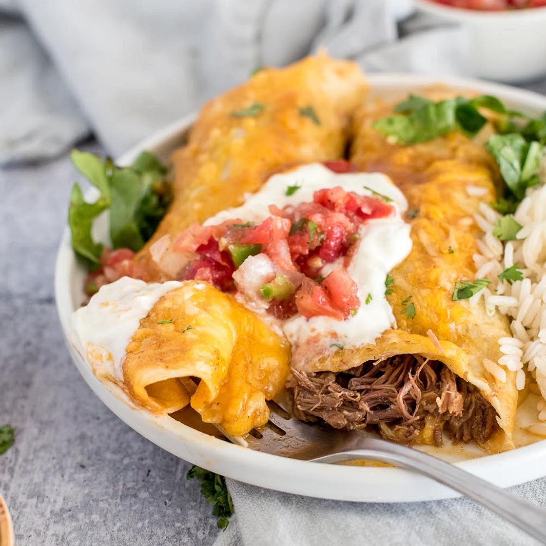 Shredded Beef Enchiladas | Instant Pot recipe