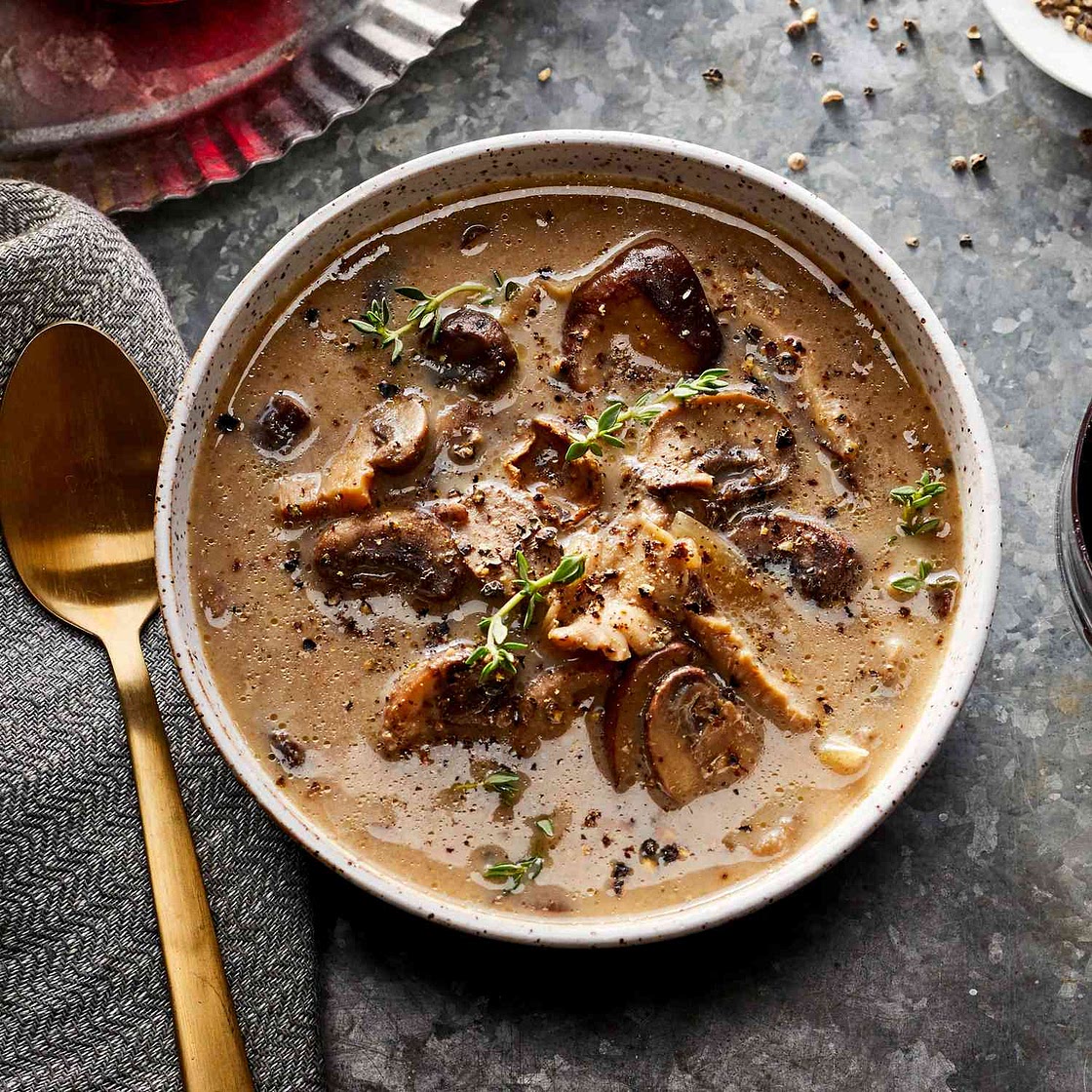 Slow-Cooker Mushroom Soup with Sherry