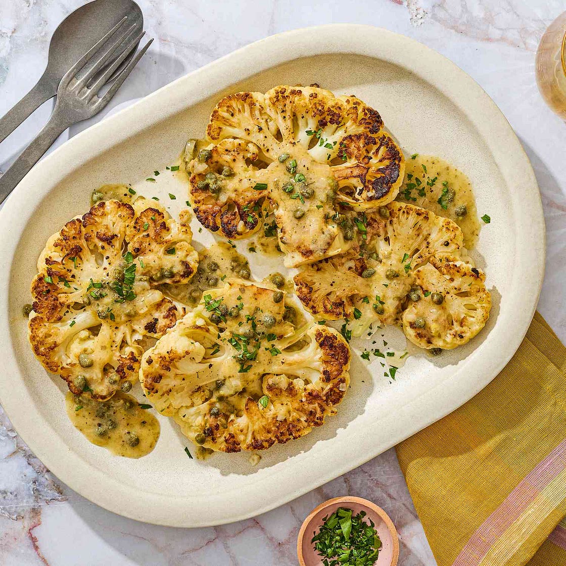Cauliflower Steaks Piccata