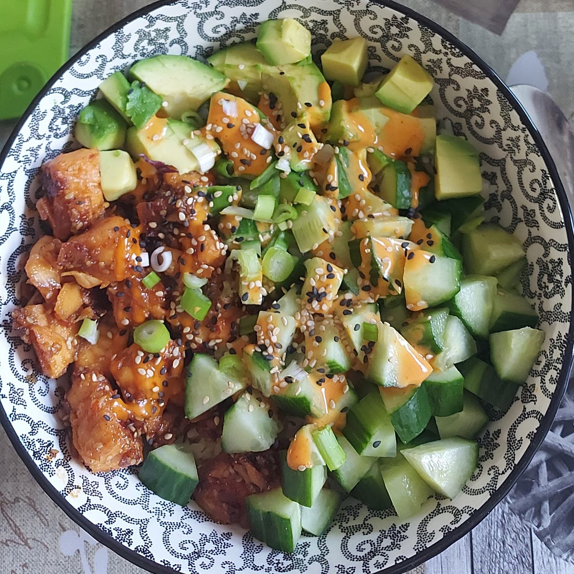 Spicy Honey Salmon Sushi Bowl