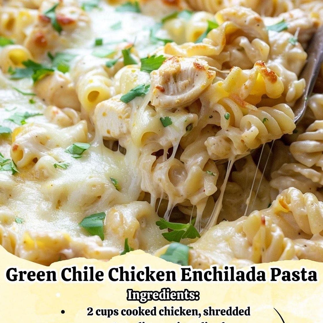 One-Pan Green Chile Chicken Enchilada Pasta 🍝