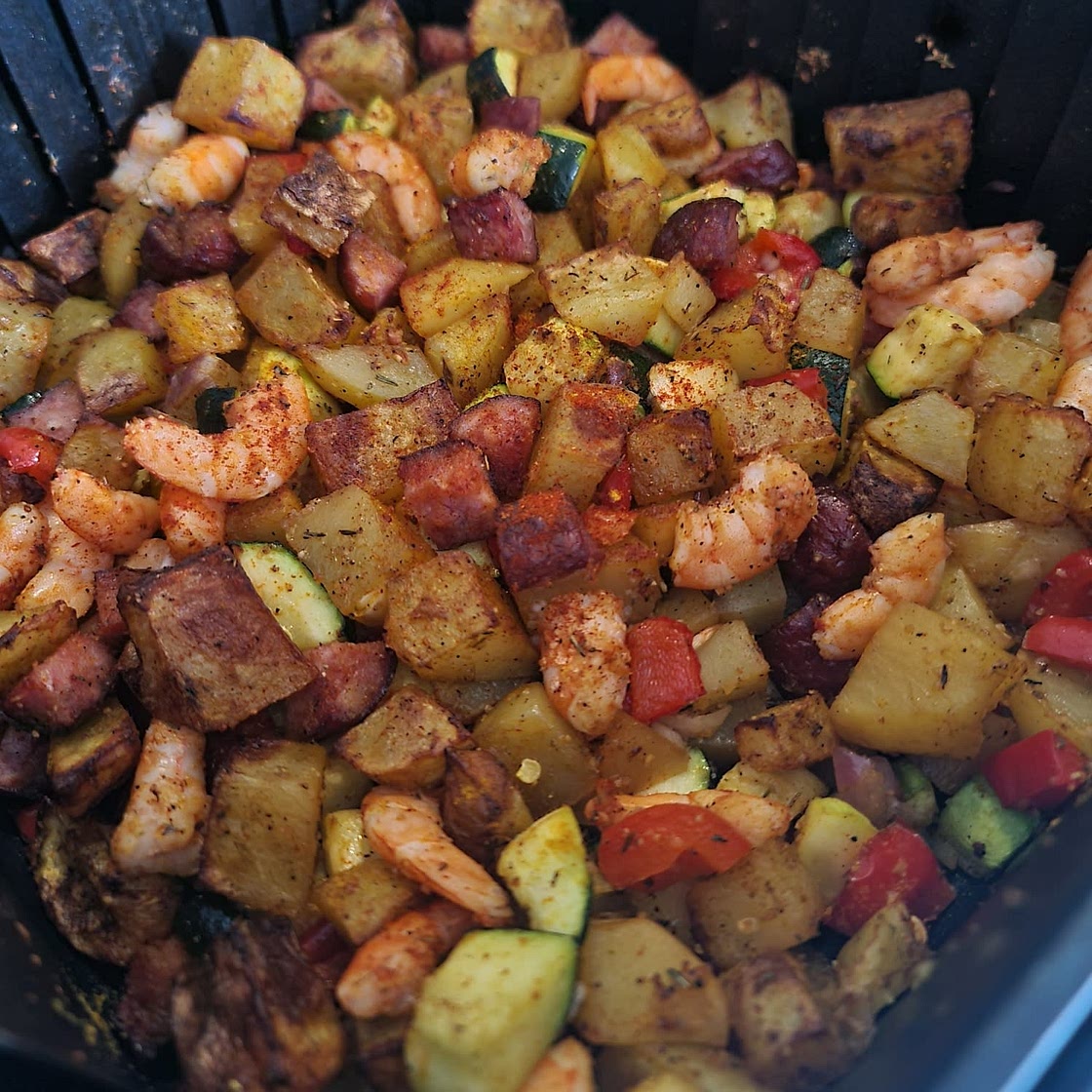 Air Fryer Cajun Shrimp Dinner