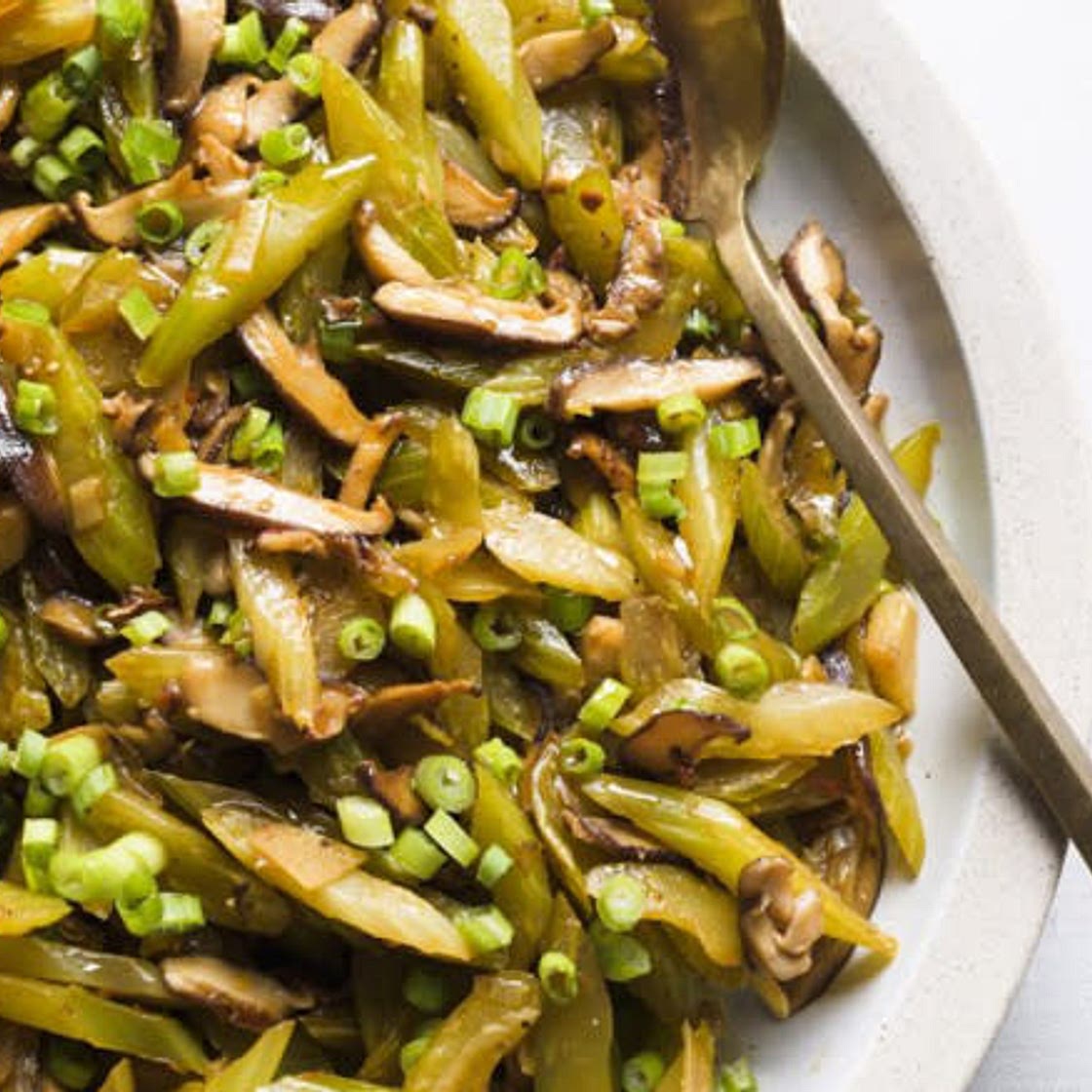 Ginger Shiitake Celery Stir Fry