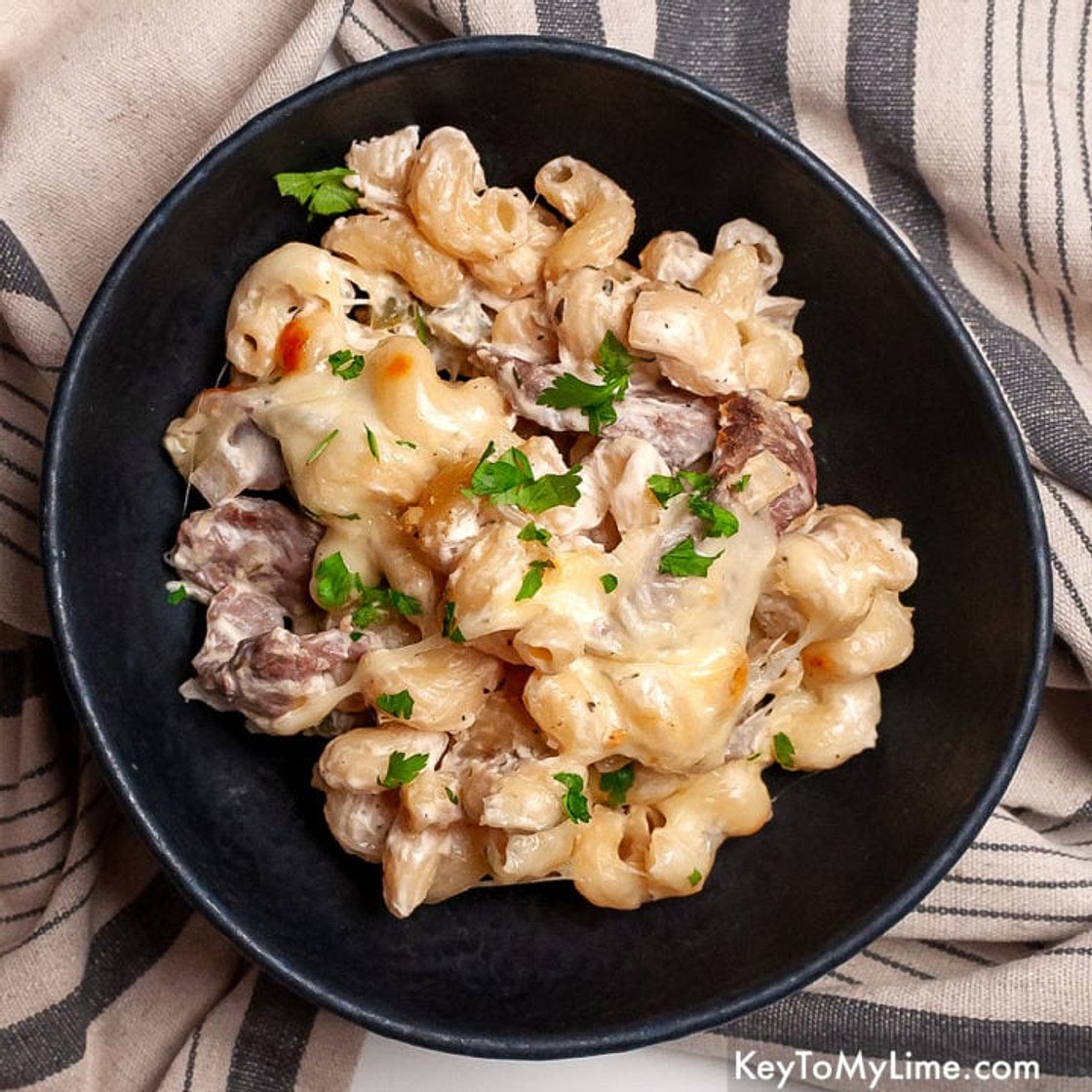 BEST Philly Cheesesteak Pasta Recipe