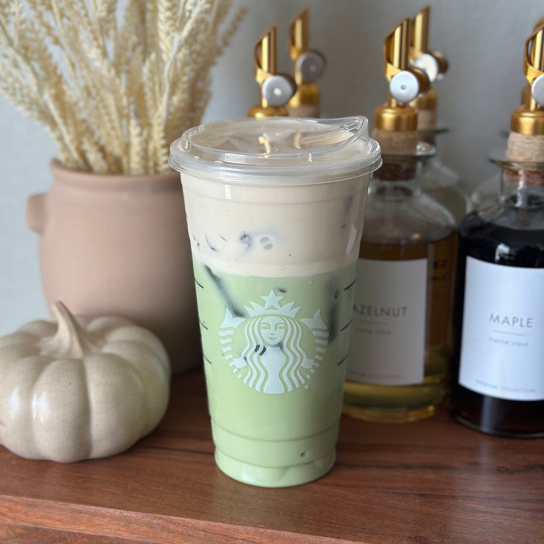 Matcha Latte with Pumpkin Cold Foam