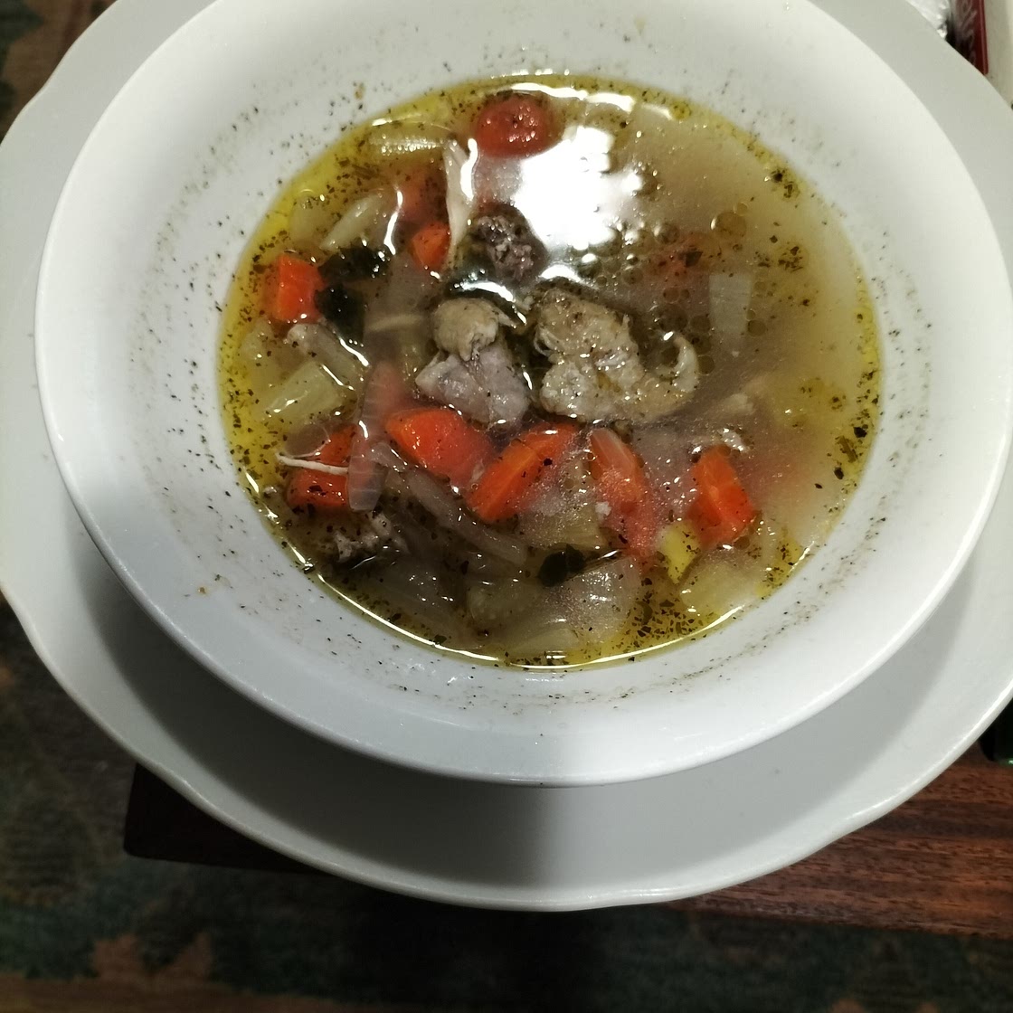 Chicken Veg Soup Low Carbohydrate.