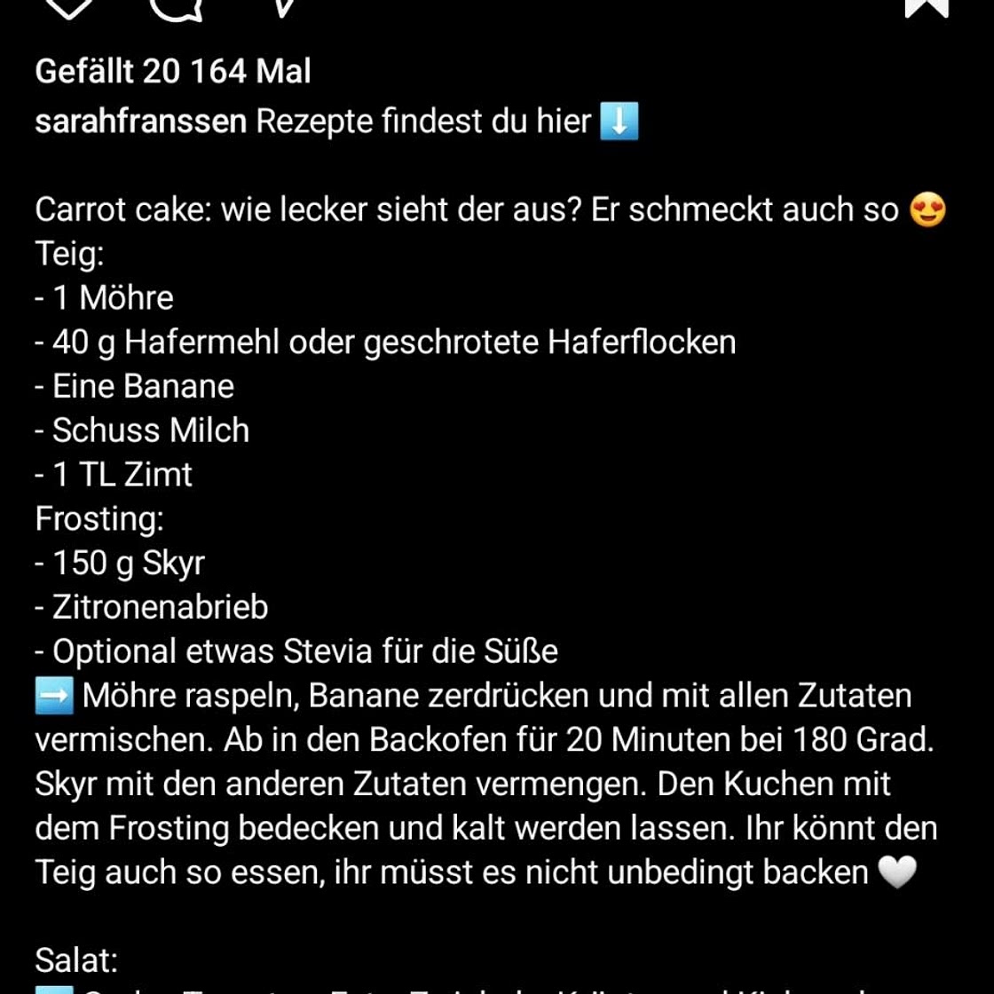 Einfacher karottenkuchen mit banane haferflocken