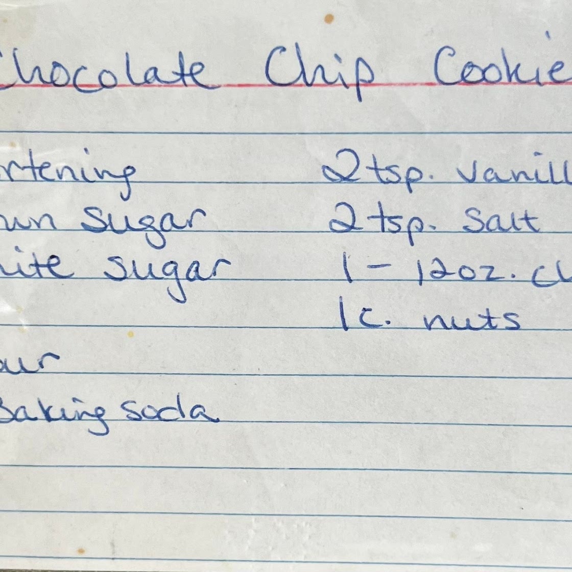 Soft chocolate chip cookies (Nana’s recipe)
