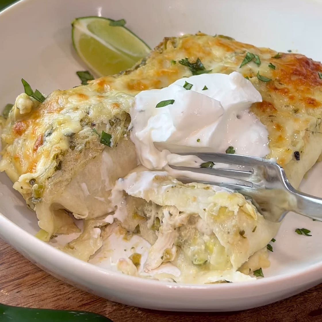 Easy Salsa Verde Chicken Enchiladas
