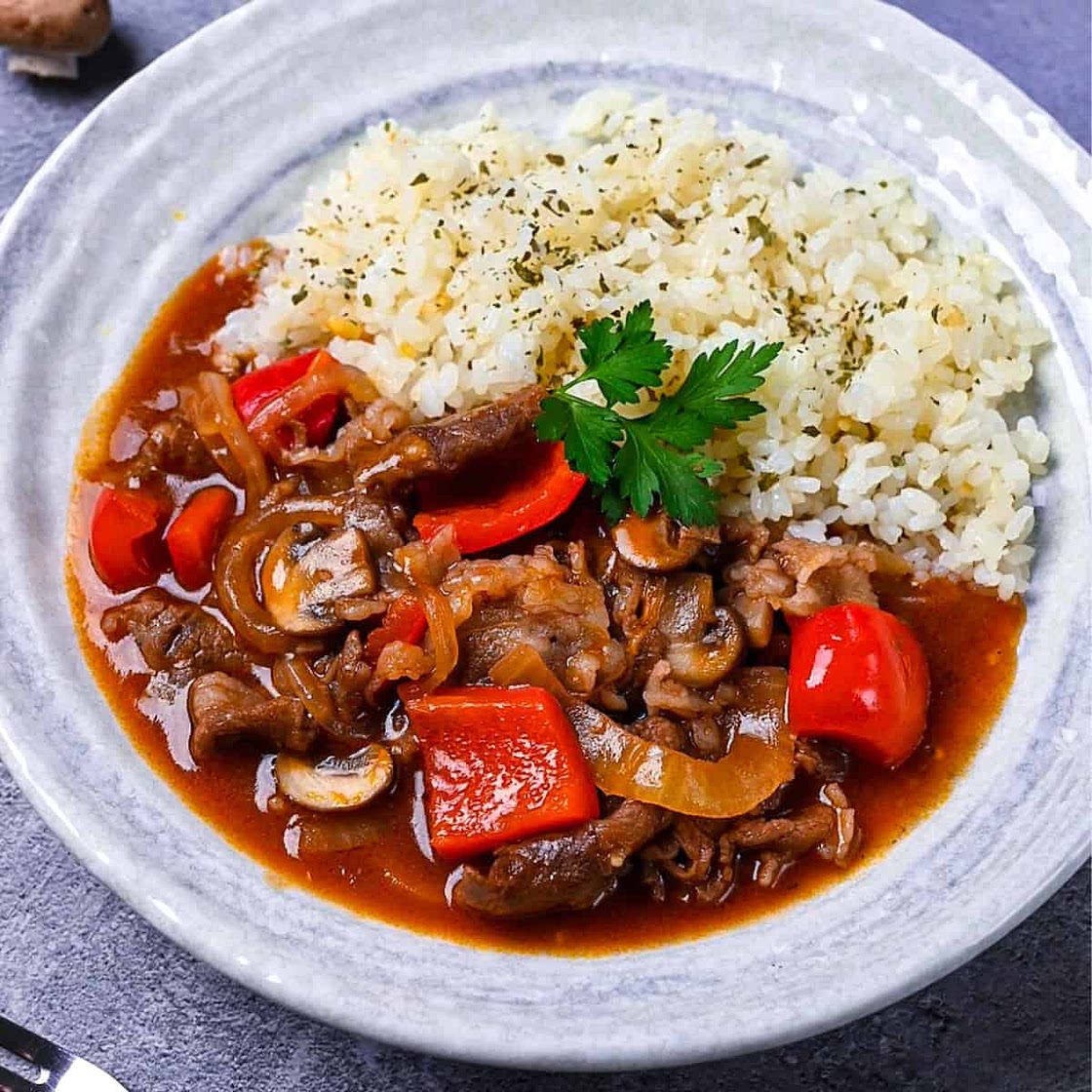Beef Hayashi Rice (Without Roux Packet)