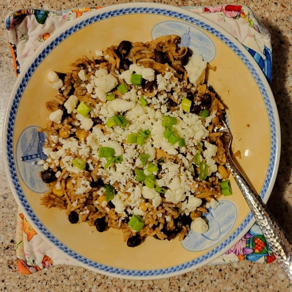 Slow-Cooker Chicken & Brown Rice with Roasted Corn & Black Beans