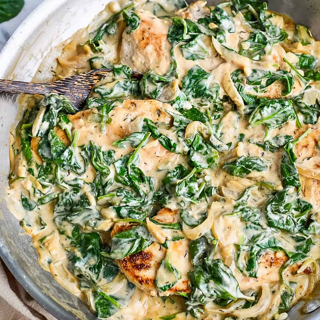 Creamy Spinach Chicken(Dairy Free!)