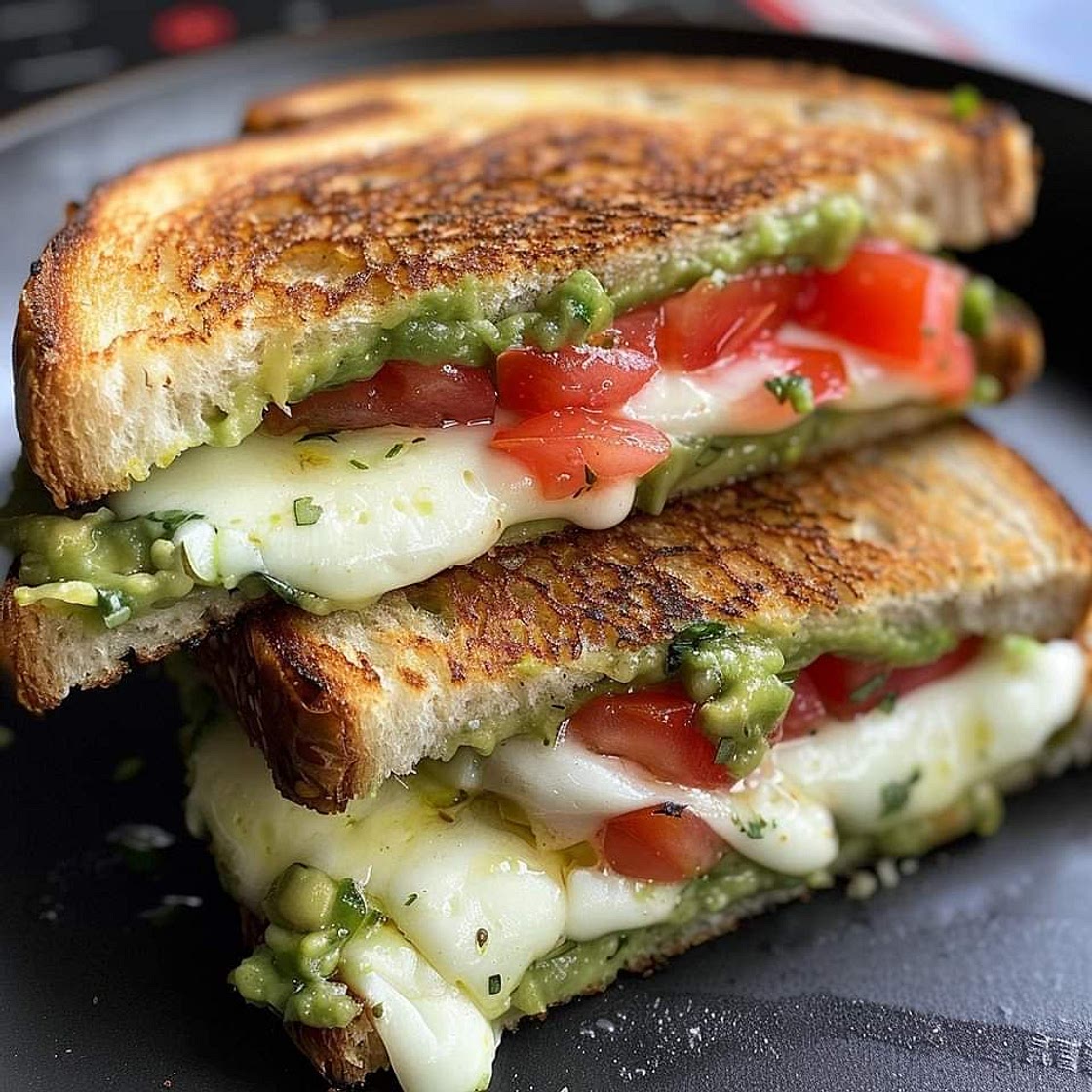 Avocado, Mozzarella, and Tomato Grilled Cheese