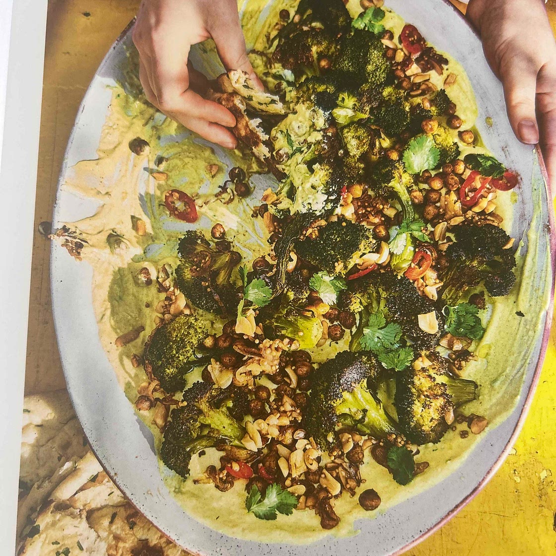 Curried broccoli with turmeric yoghurt 