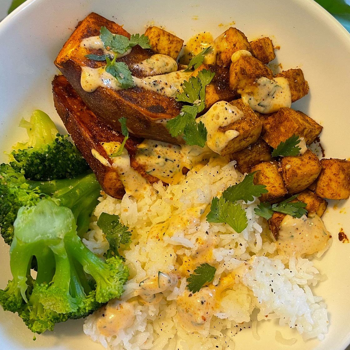 Vegan Moroccan Spiced Sheet Pan Tofu and Sweet Potatoes