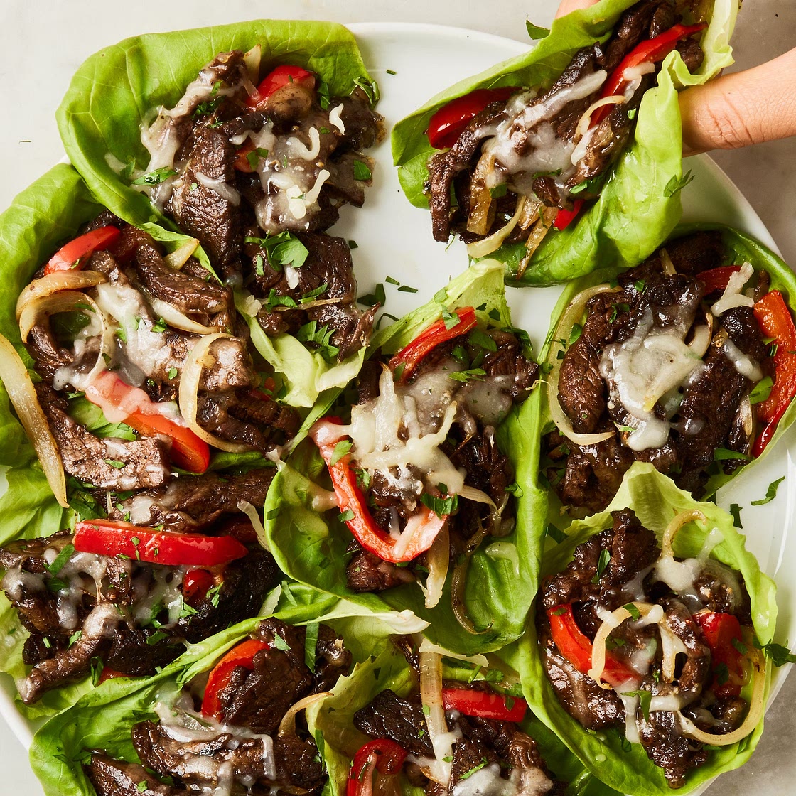 Philly Cheesesteak Lettuce Wraps