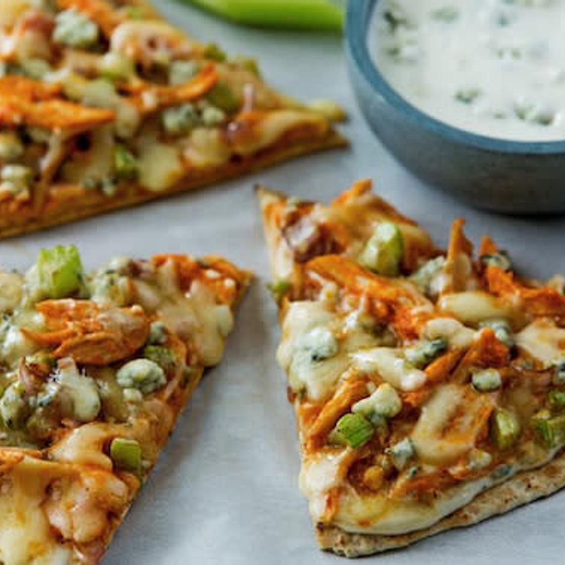 Buffalo Chicken Tortilla Pizza(After 3rd Week)