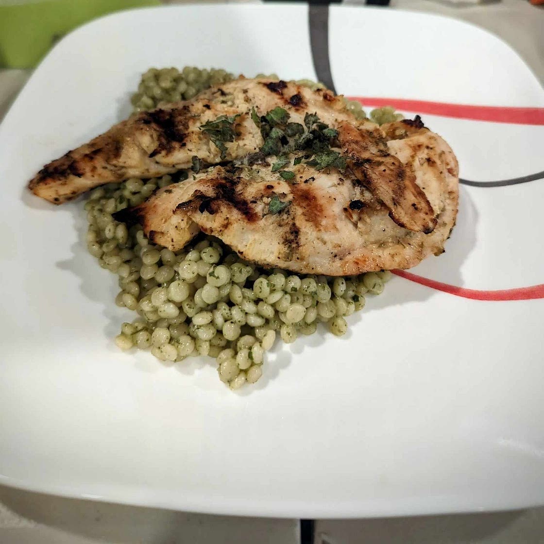 Lemon chicken with mint