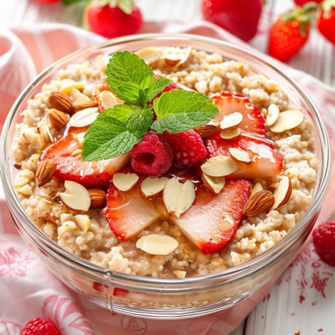 Kasha (Trigo Sarraceno Tostado) con Leche de Almendras y Frutos Rojos