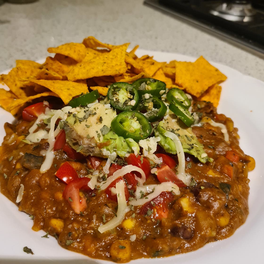 Zesty Zucchini and Refried Bean Skillet
