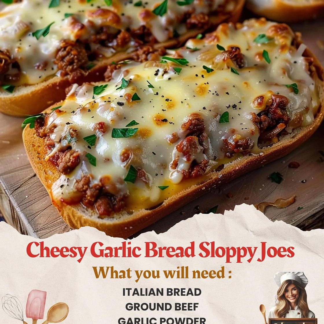 Cheesy Garlic Bread Sloppy Joes