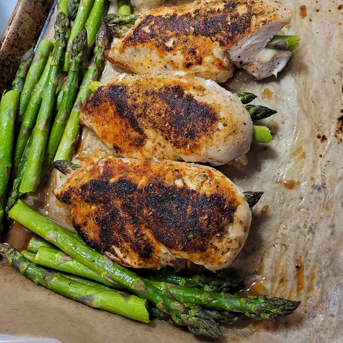 Asparagus & Cheese Stuffed Chicken {Low-carb/ Keto Friendly!}