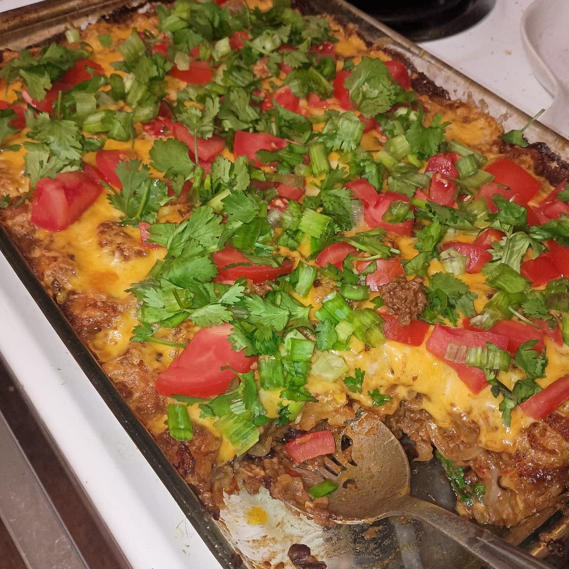 Mexican Casserole with Tater Tots & Ground Beef