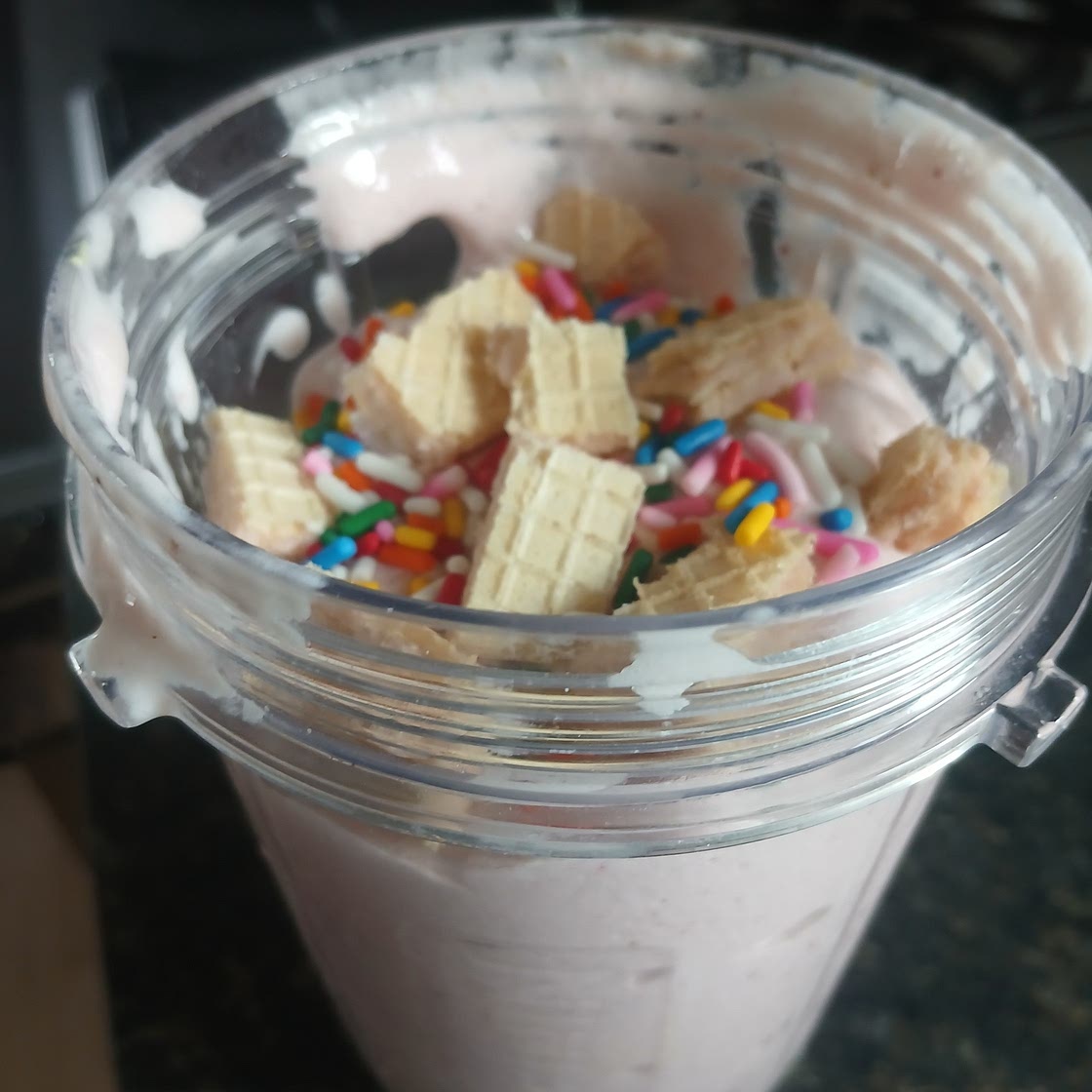 Strawberry Donut Protein Milkshake