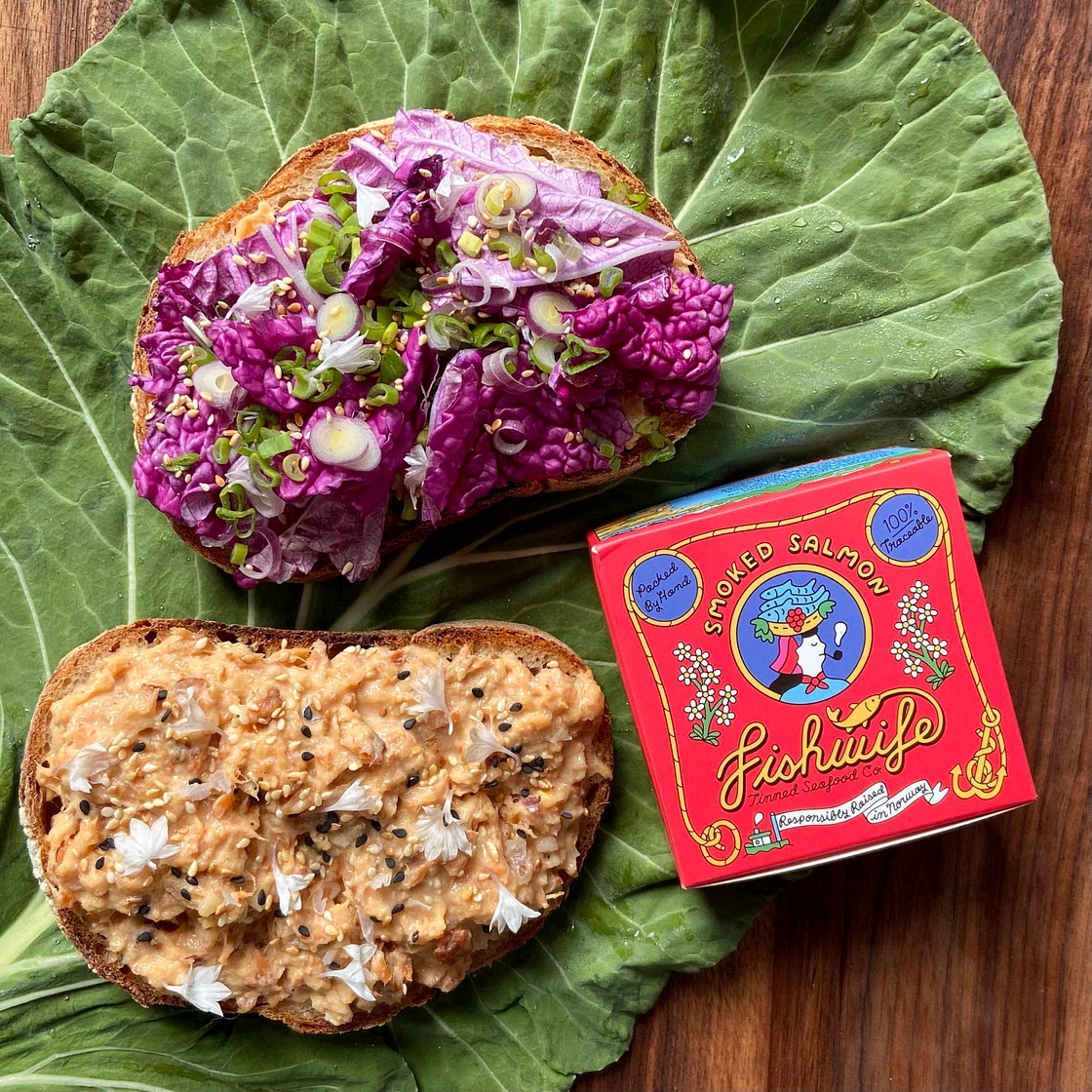 Tahini Smoked Salmon Salad Sandwich