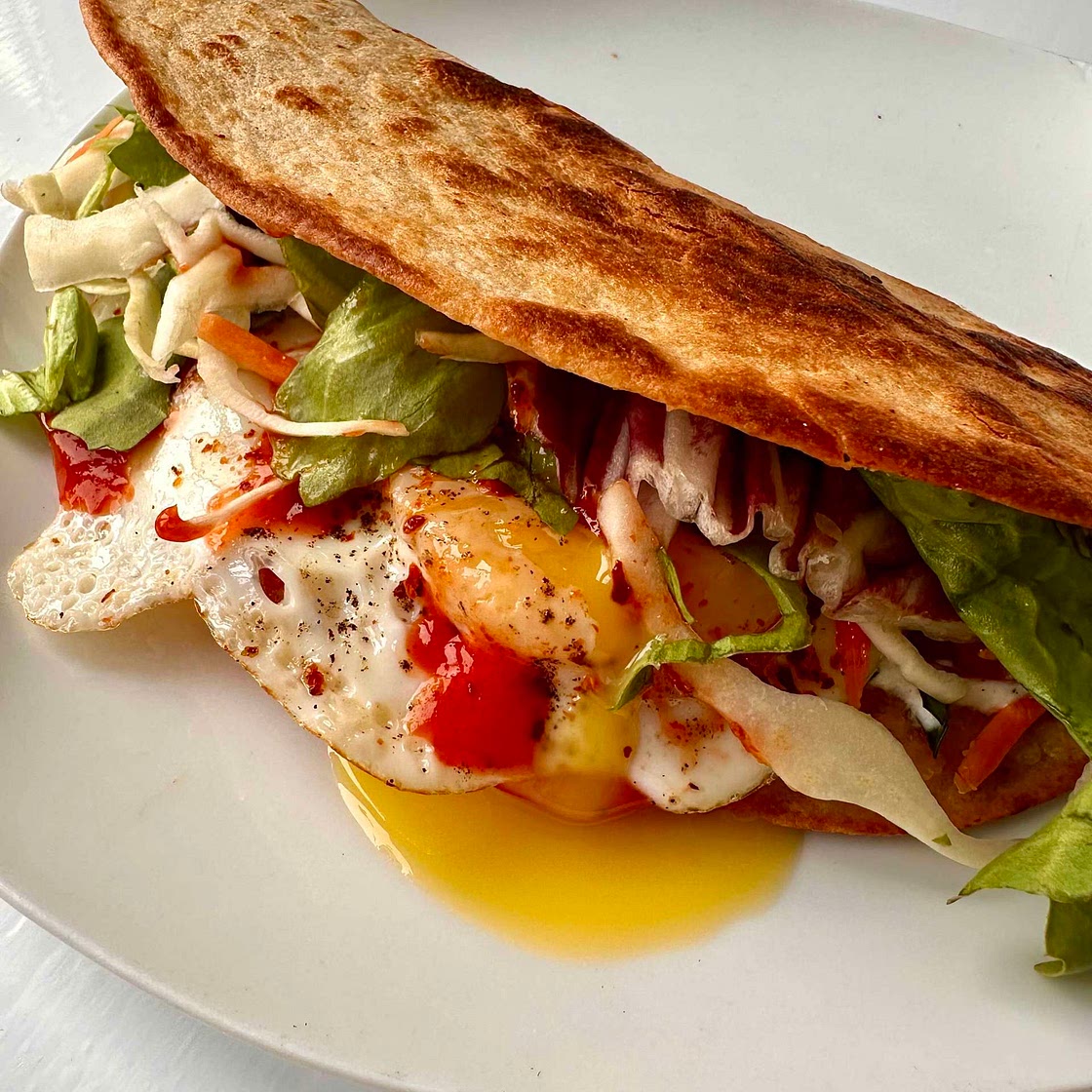 Crunchy Egg and Feta tortilla 