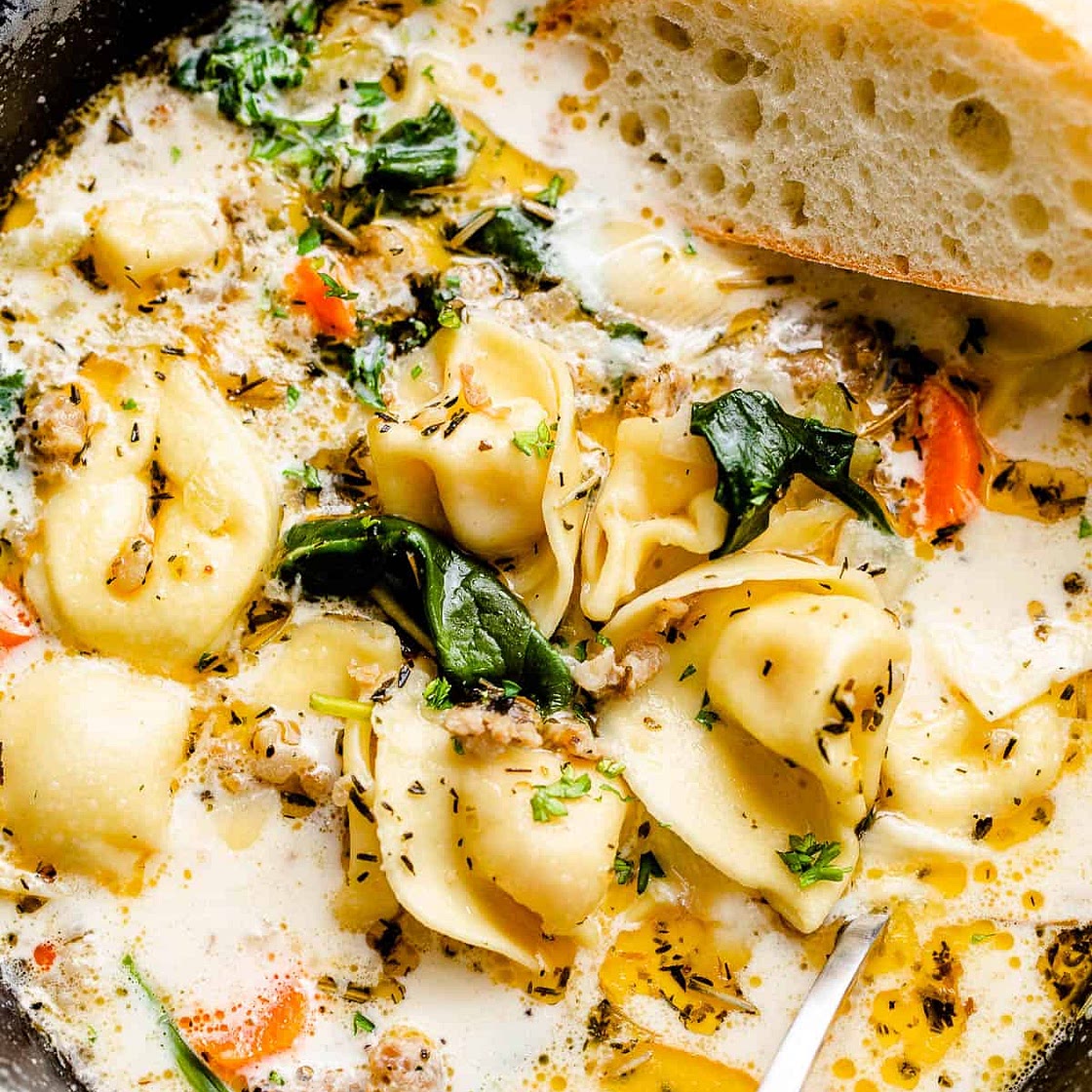 Creamy Sausage Tortellini Soup