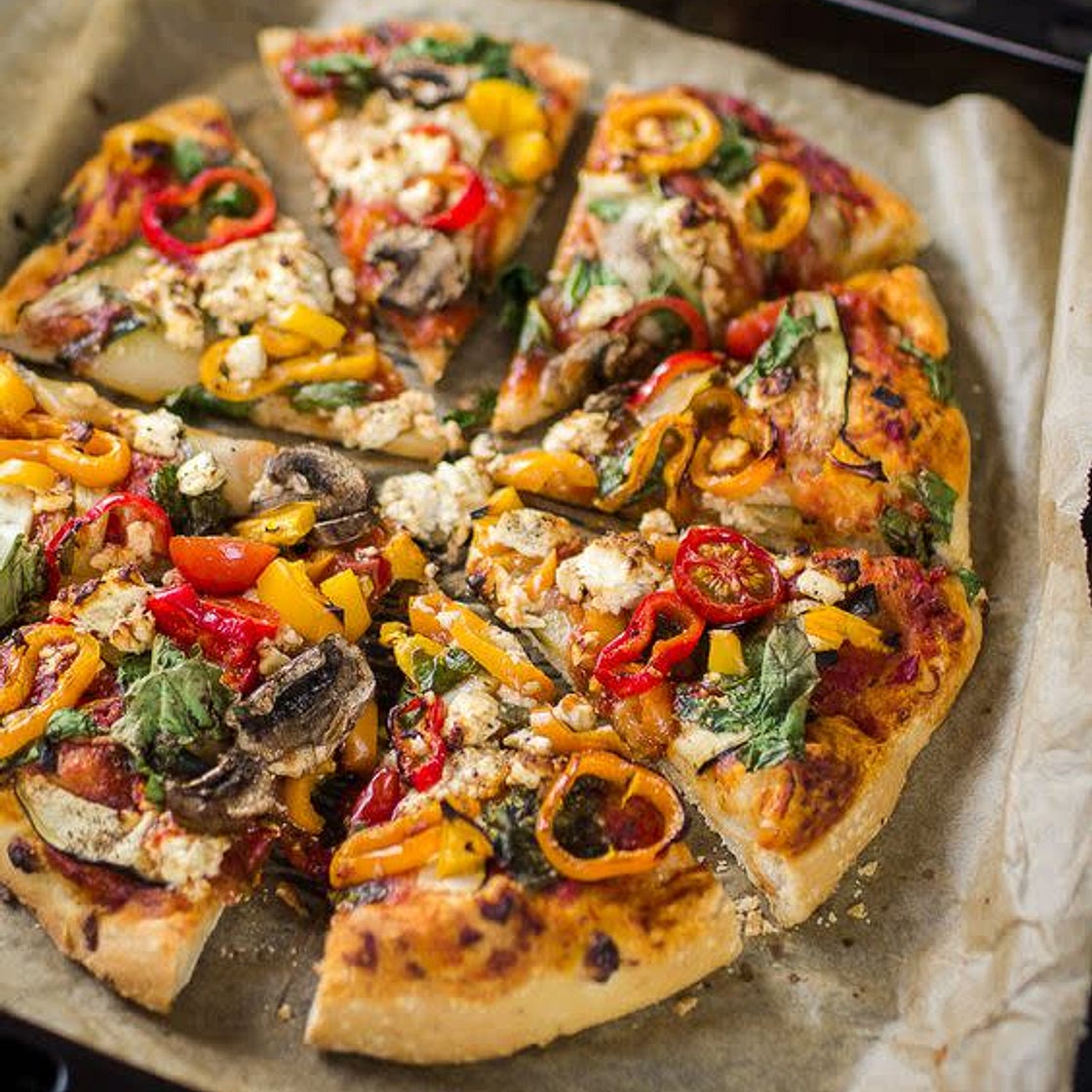 Gemüsepizza: 1 Blech