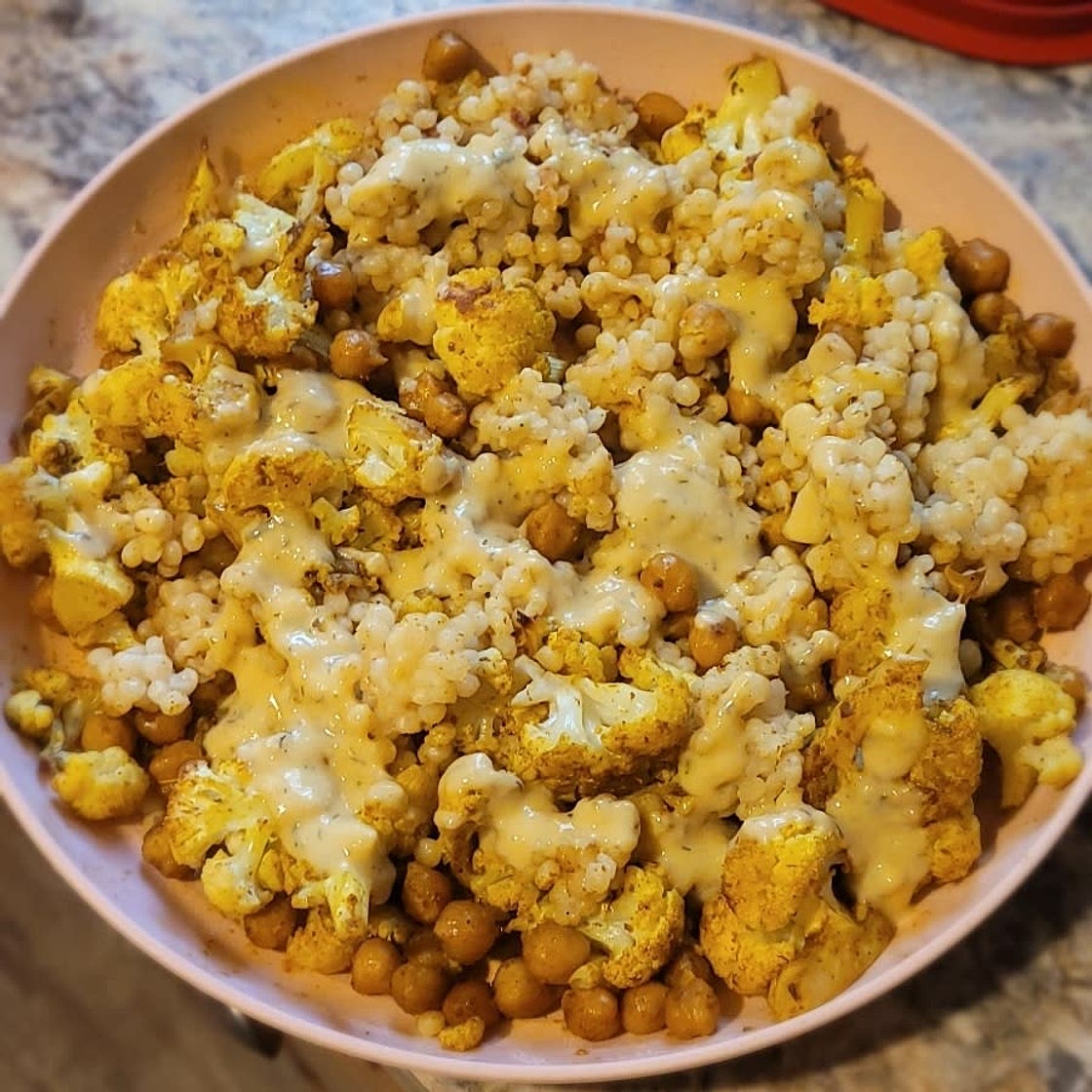 Golden Ginger Cauliflower Chickpea Bowls
