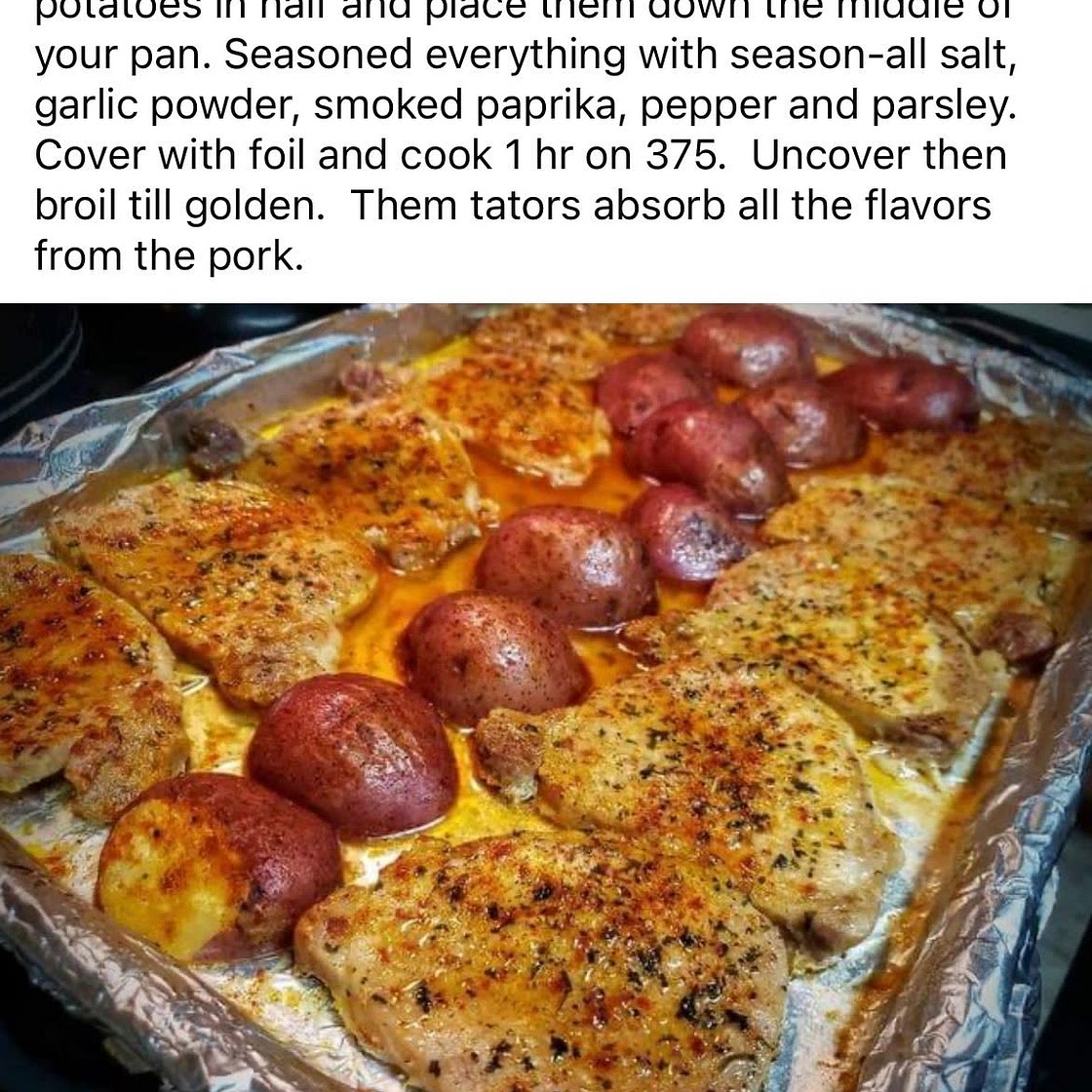 Pork chop and potato bake 