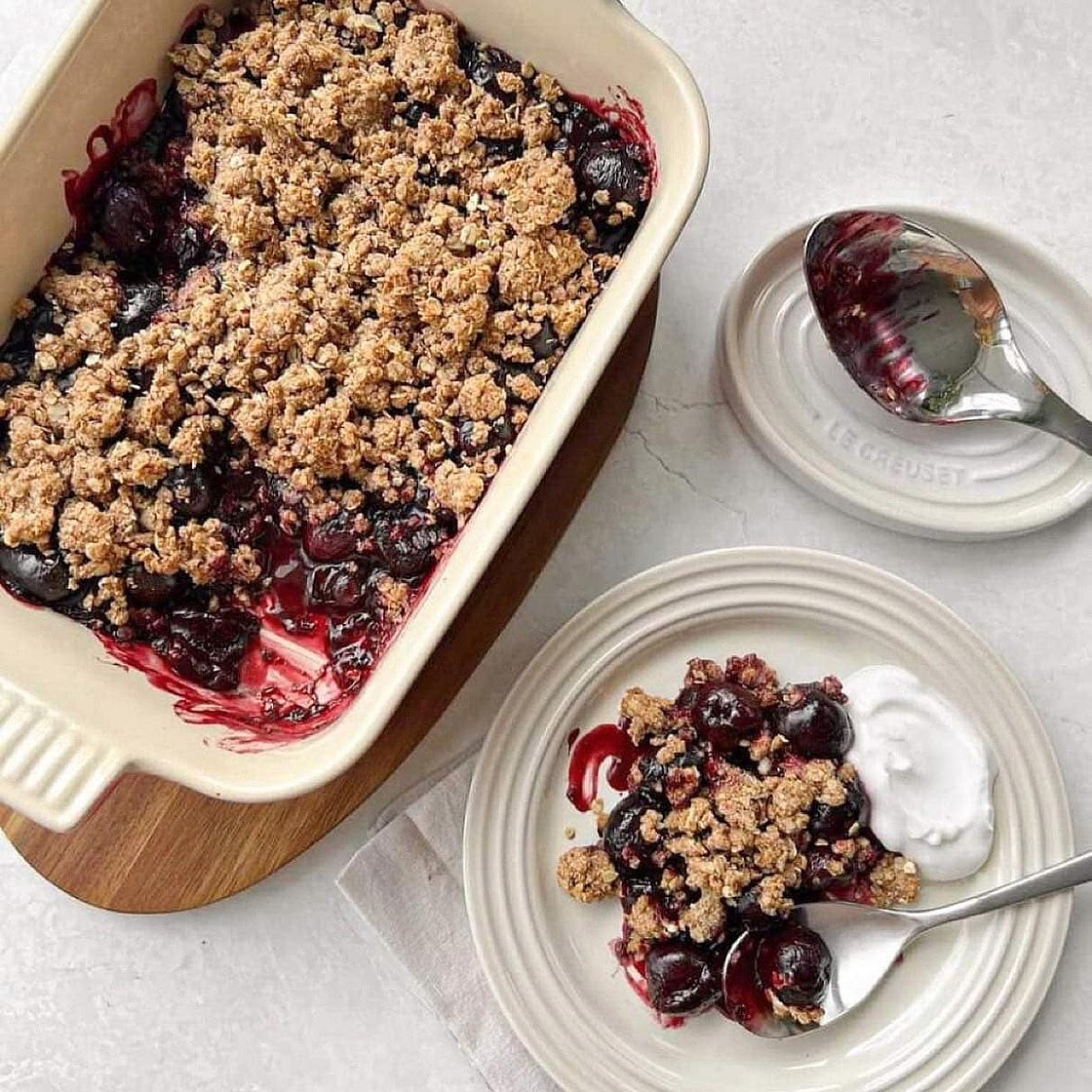 Saucy Cherry & Almond Butter Crumble (Vegan)