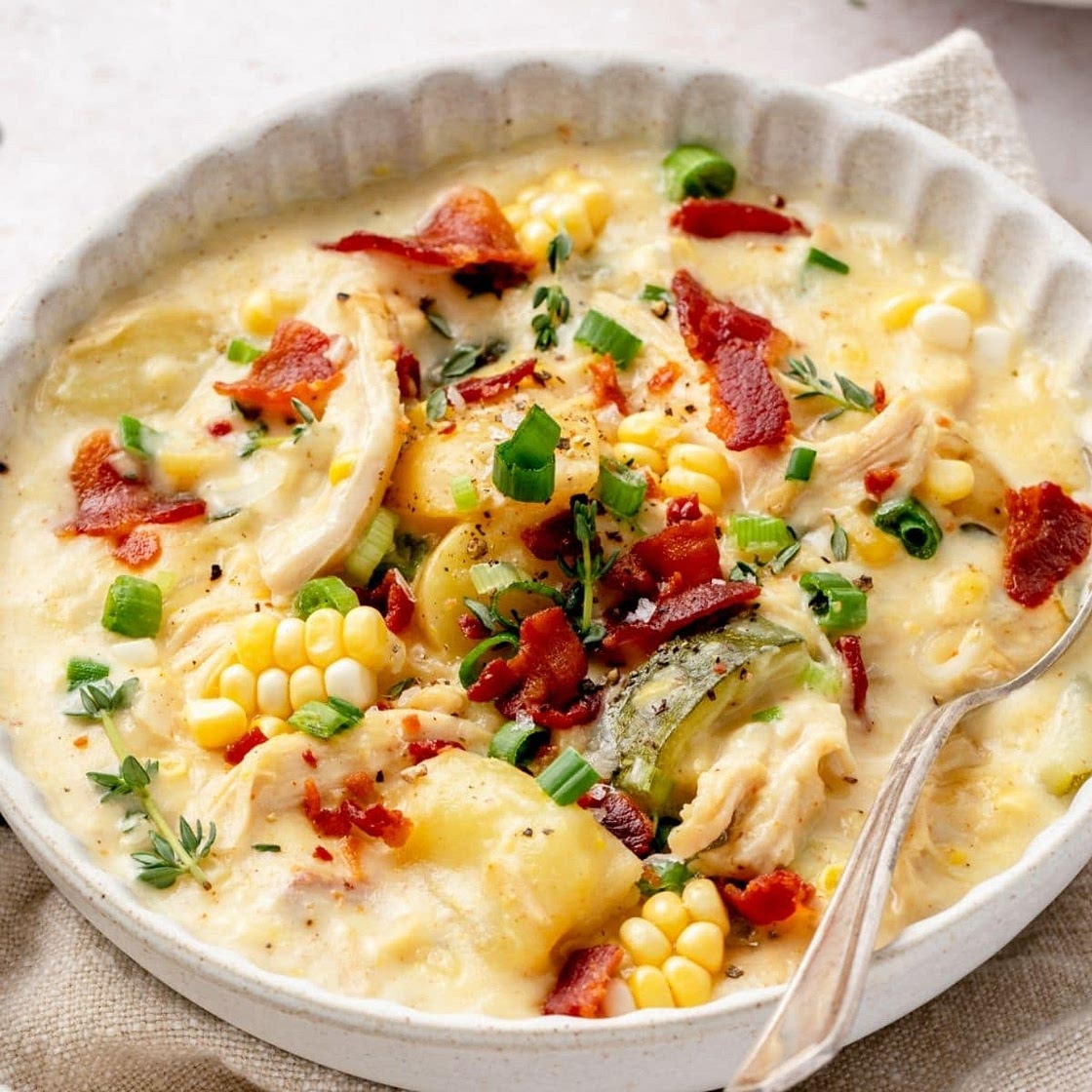 Creamy Chicken Corn Chowder with Bacon