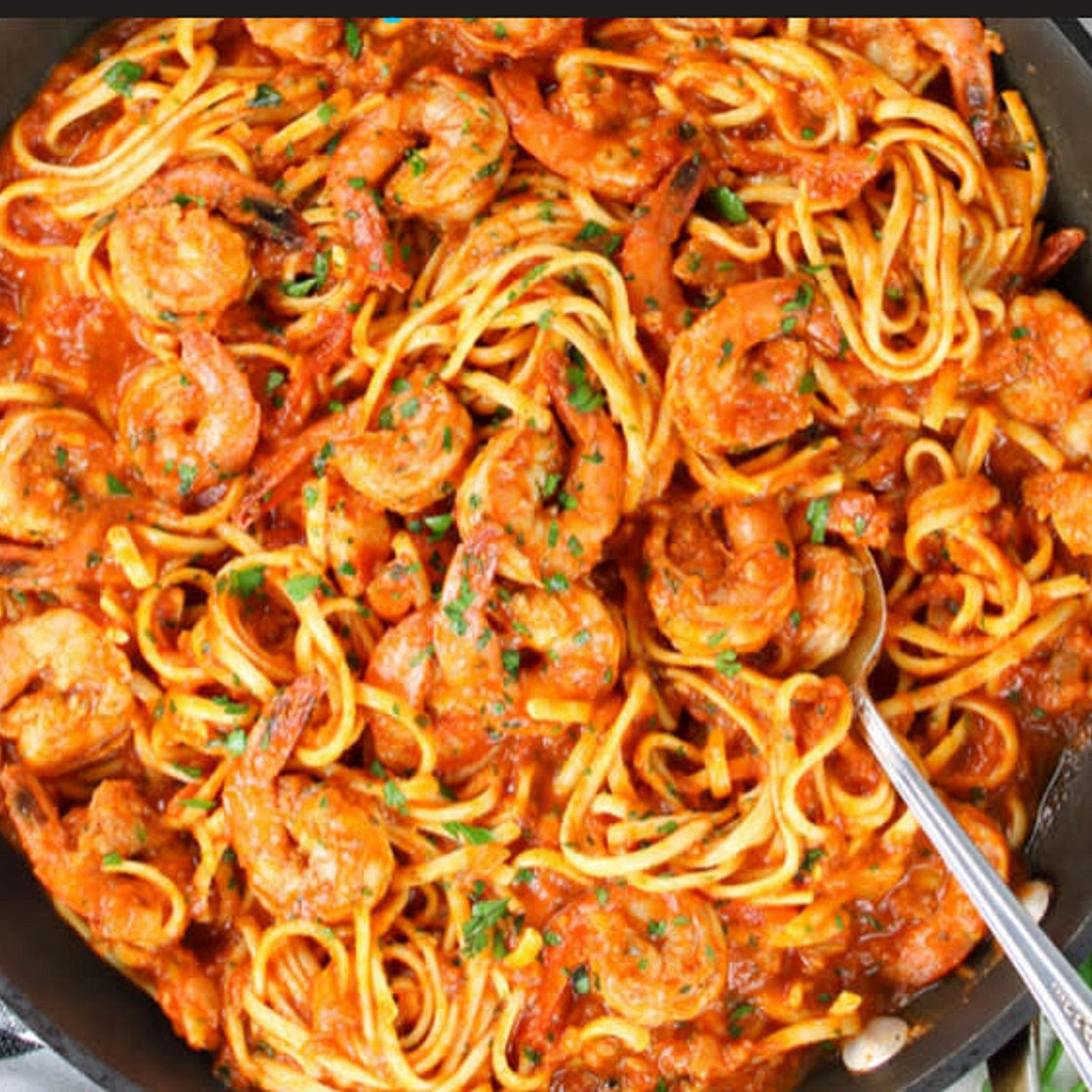Dano’s spicy shrimp far diavolo 