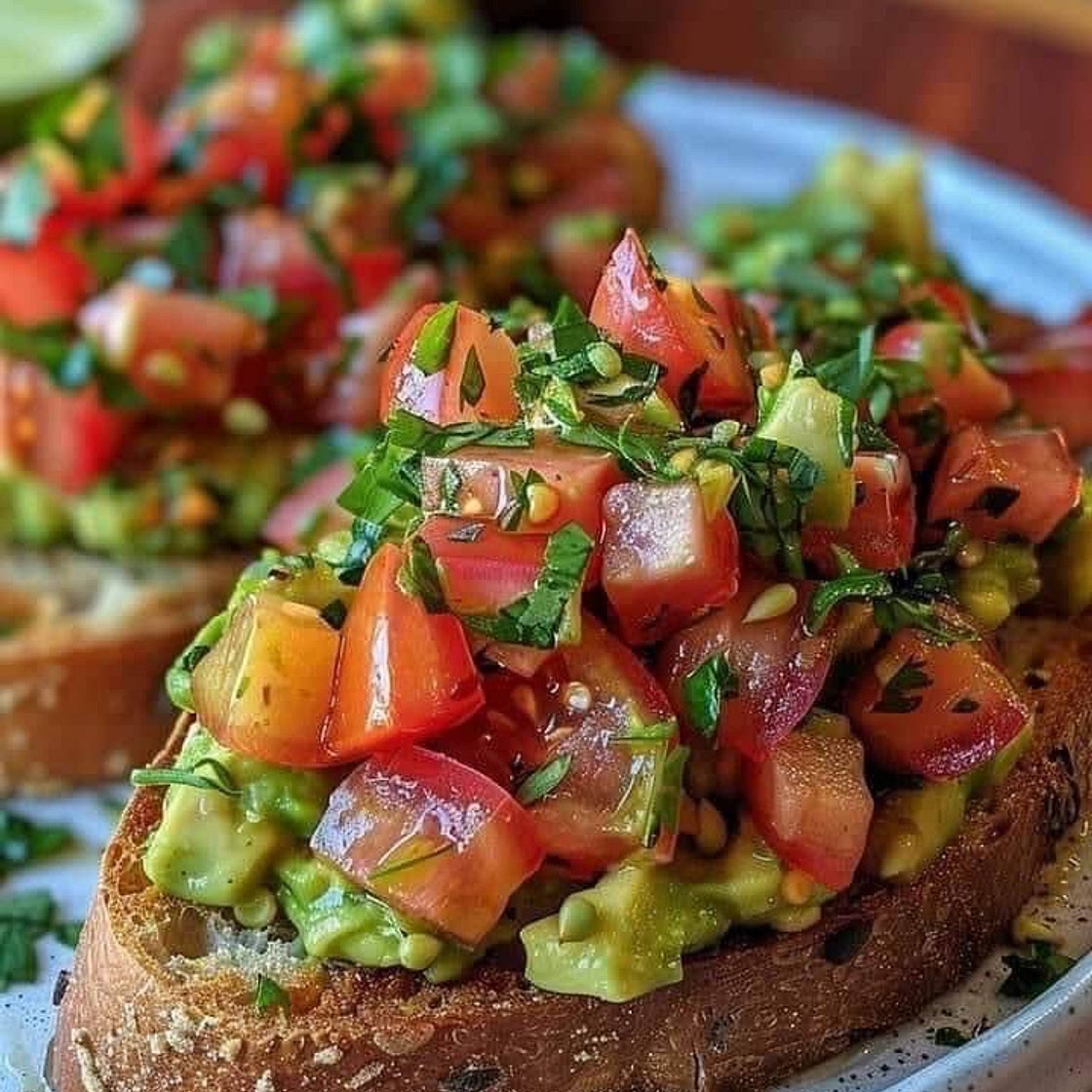 Smashed Avocado Bruschetta