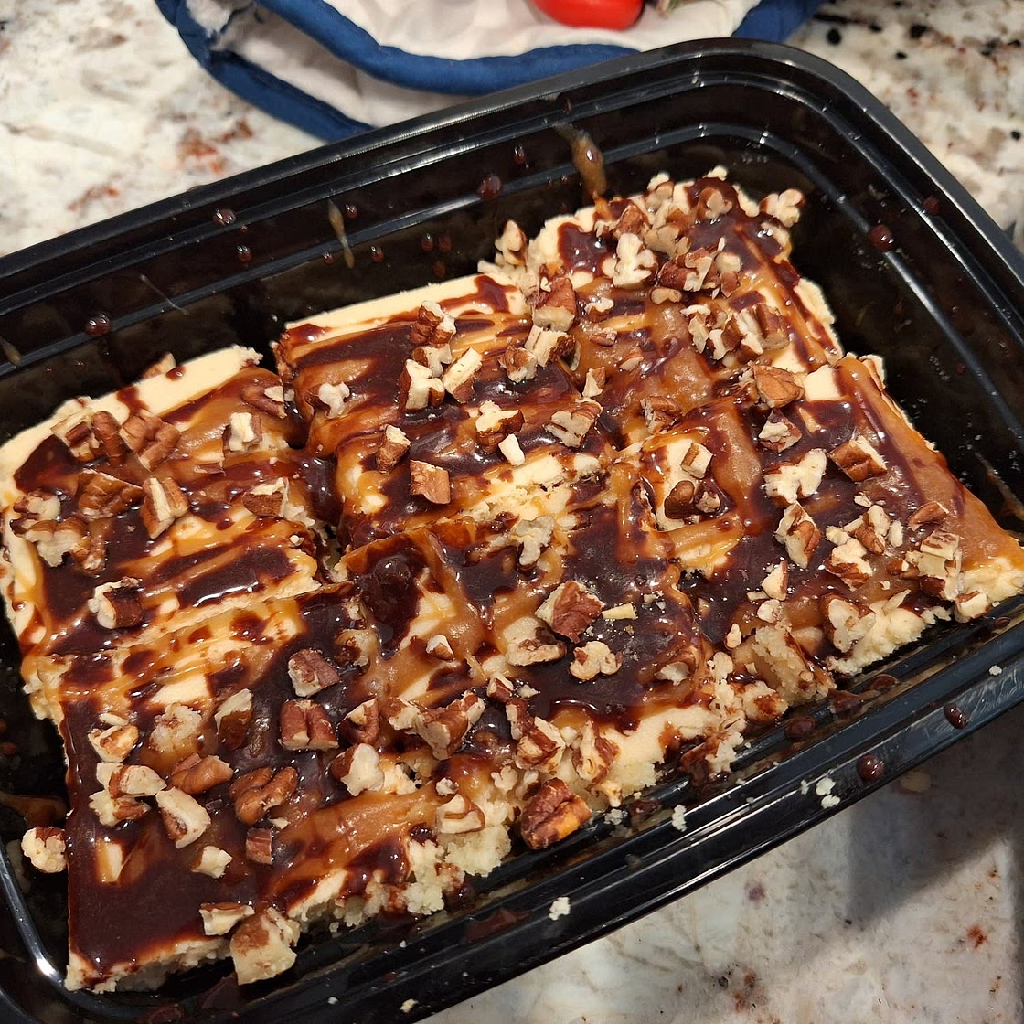 Keto Salted Caramel Cheesecake Bars