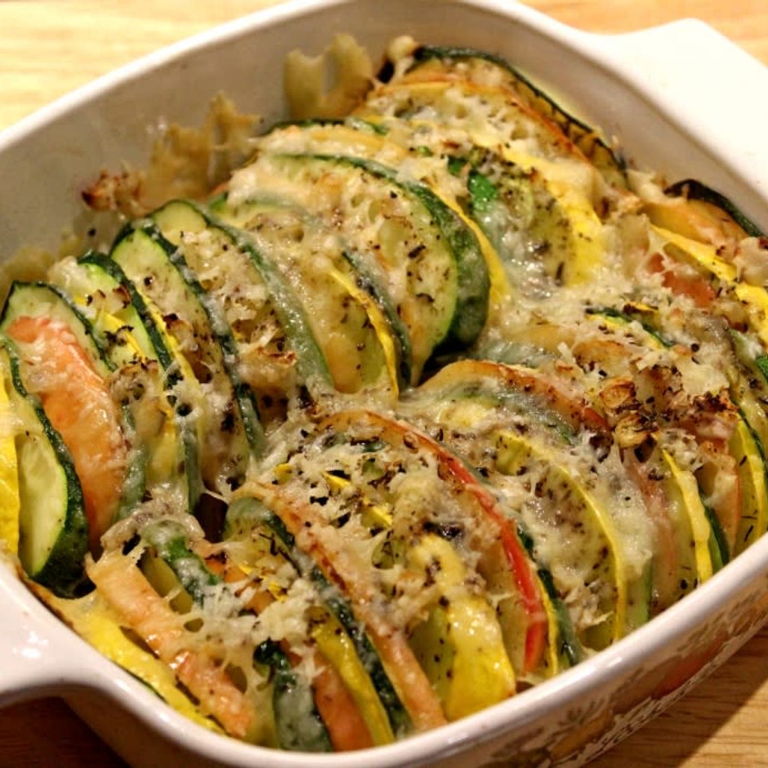 Cheesy Zucchini-Apple Tian