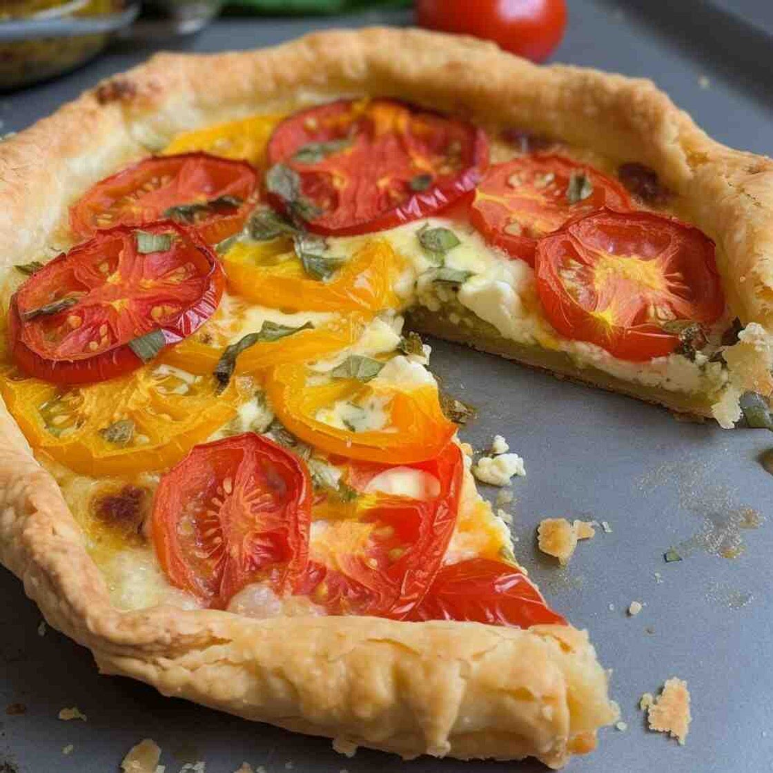 Goat's Cheese And Tomato Tart With Puff Pastry