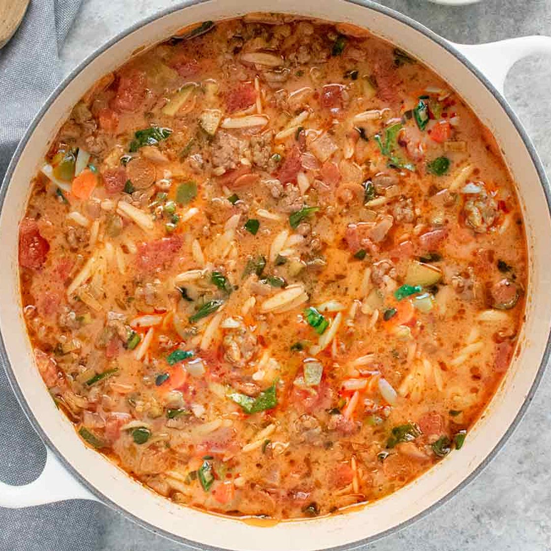 Italian Sausage Orzo Soup