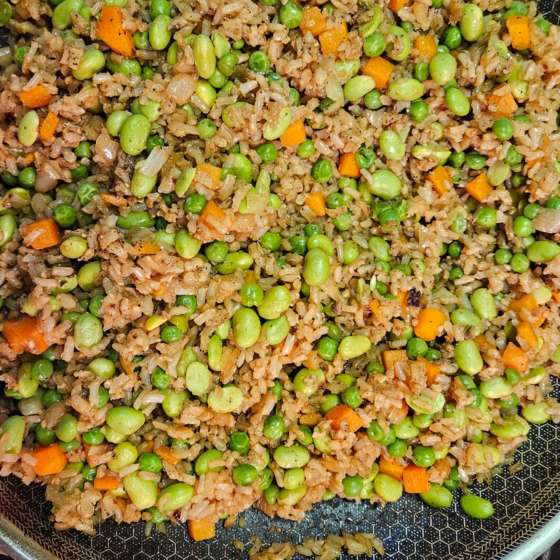 Fried Brown Rice with Edamame