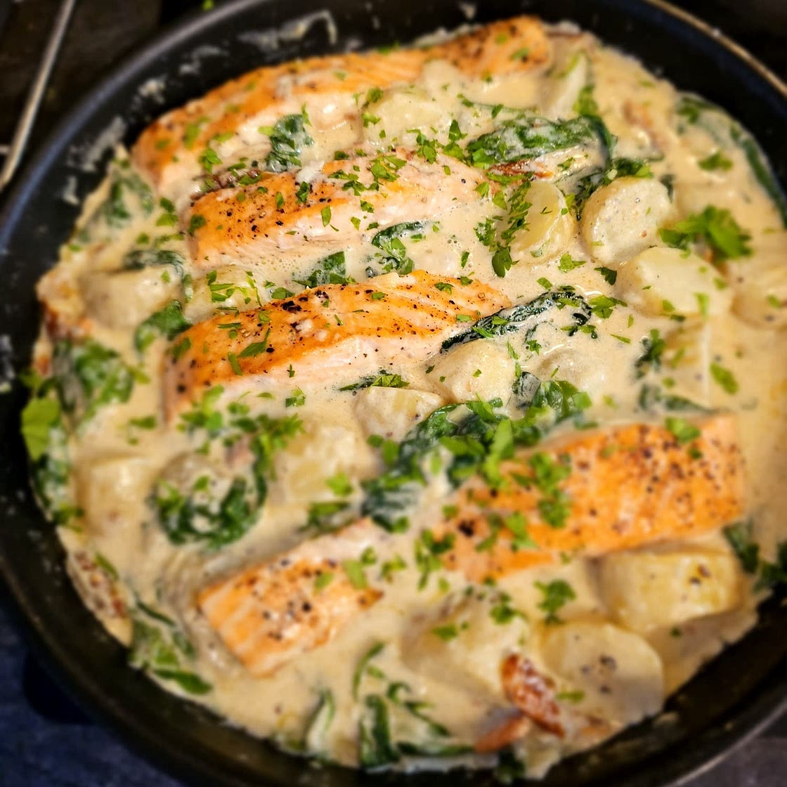Creamy Garlic Butter Tuscan Salmon
