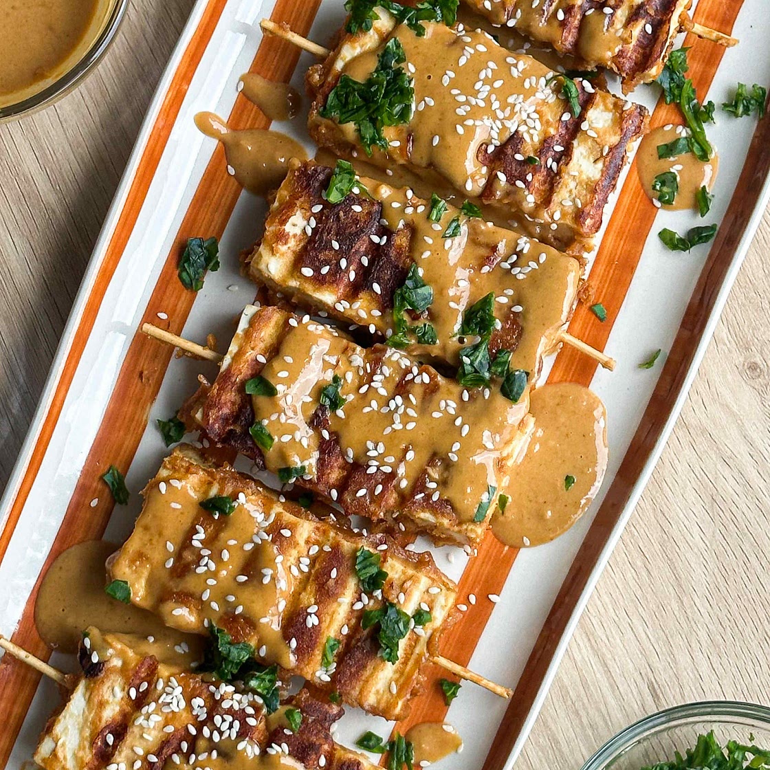 Peanut Satay Tofu Skewers