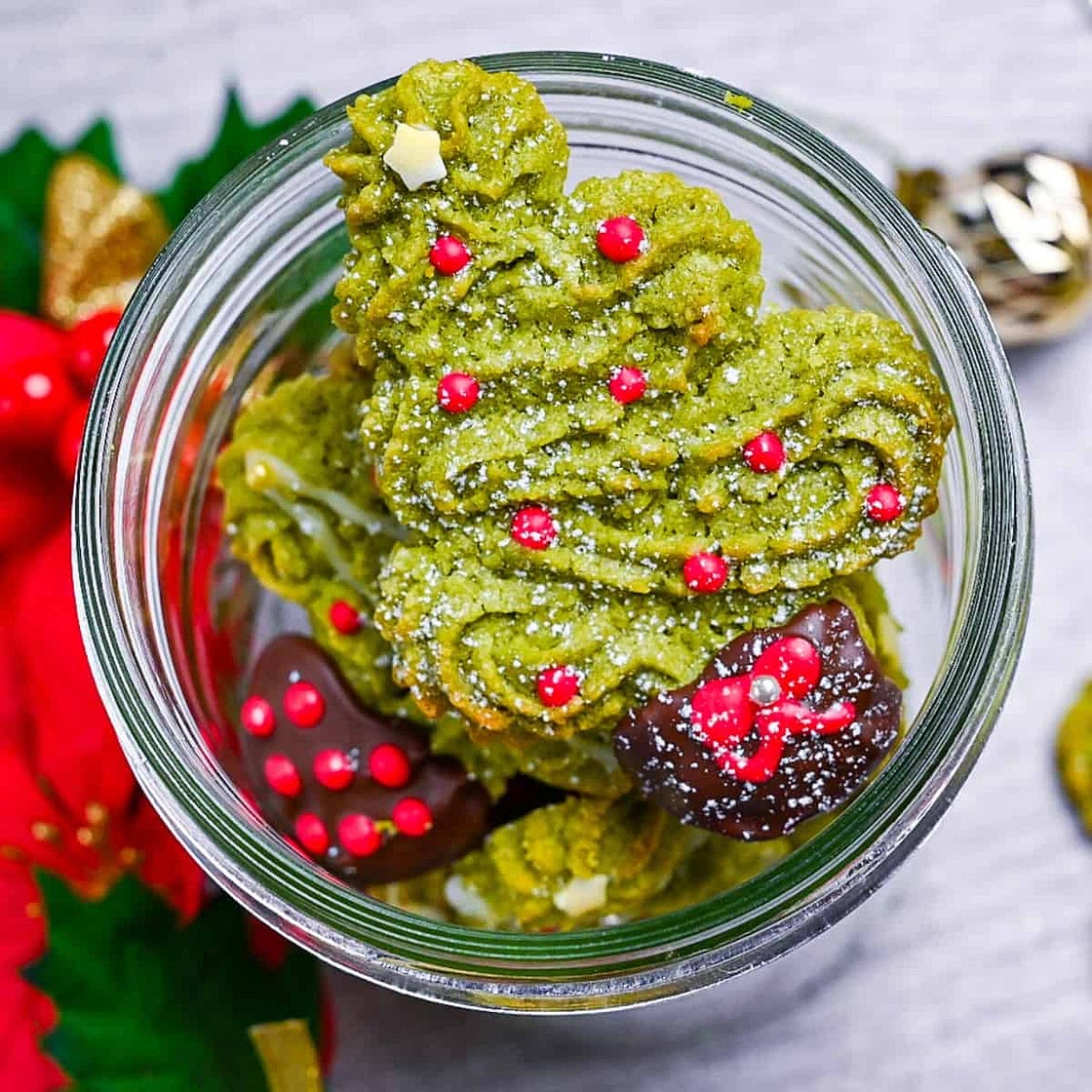 Matcha Christmas Tree Cookies