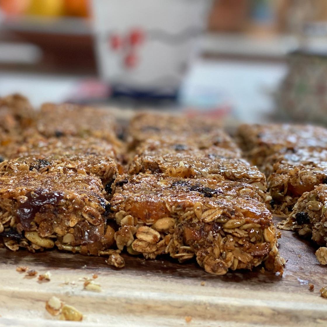 Homemade Granola Bars with Dried Fruits and Superseeds