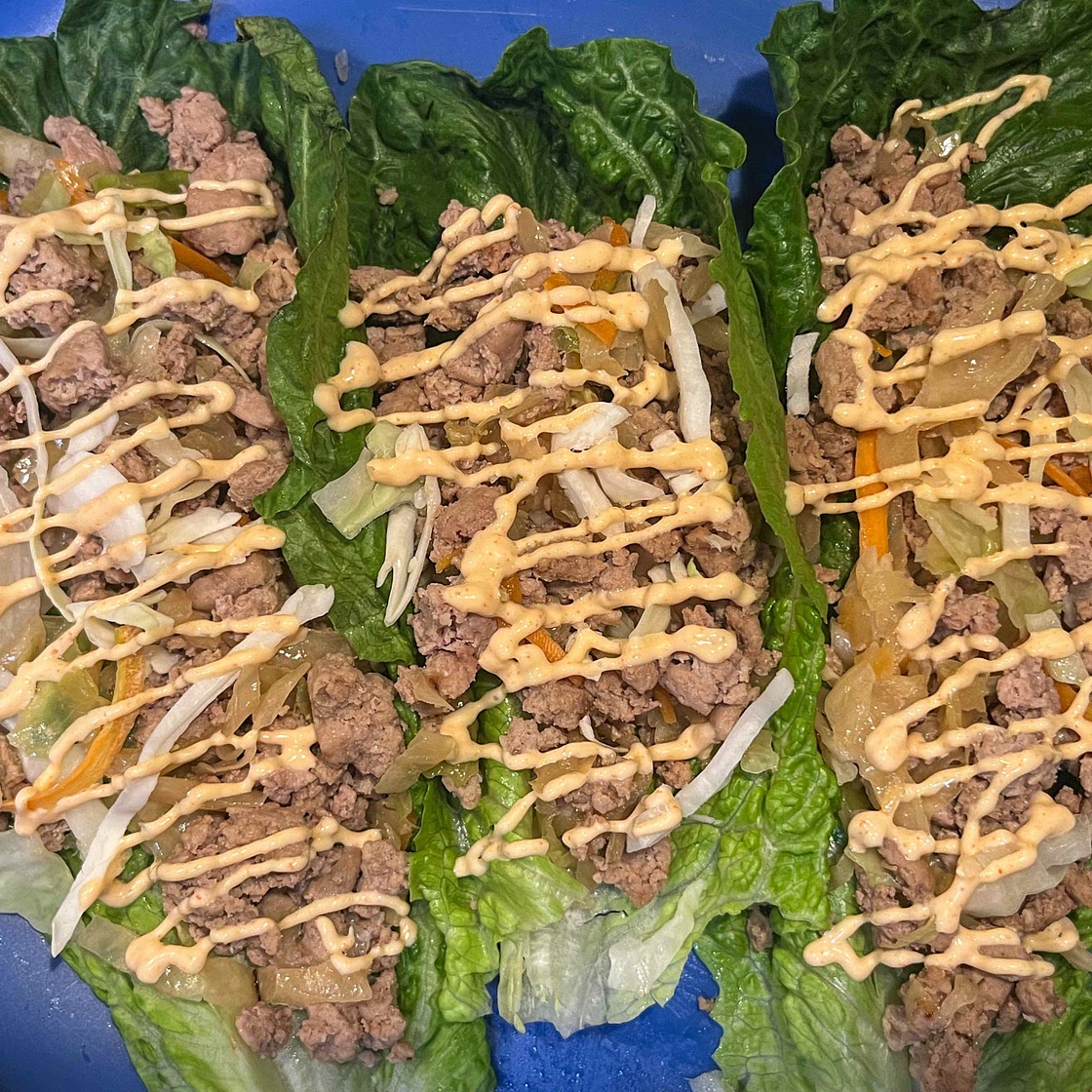 Egg roll in a lettuce boat